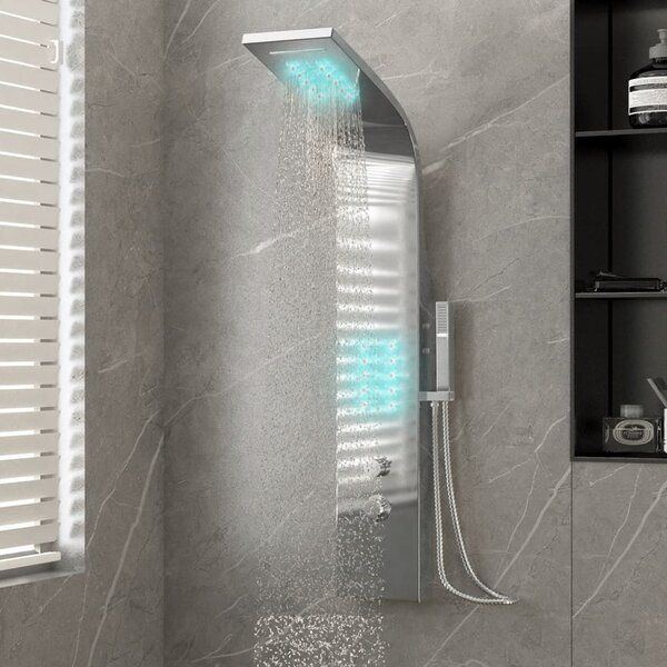 Panel prysznicowy ze stali nierdzewnej, zakrzywiony