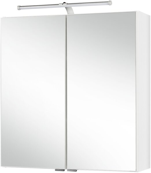 Biała szafka łazienkowa z lustrem i oświetleniem led 60 cm