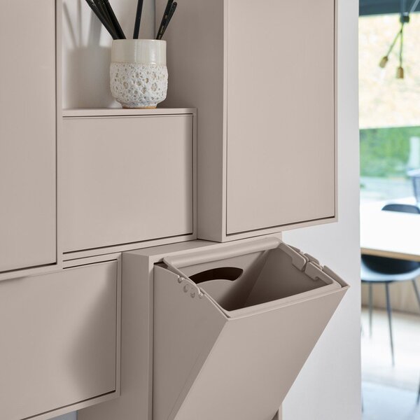 Jasnoszary kosz na śmieci do segregacji odpadów/ścienny z plastiku z recyklingu Recycling Box – ReCollector