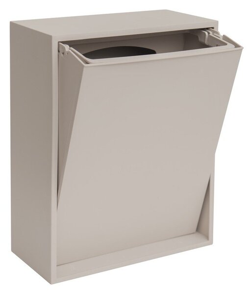 Jasnoszary kosz na śmieci do segregacji odpadów/ścienny z plastiku z recyklingu Recycling Box – ReCollector