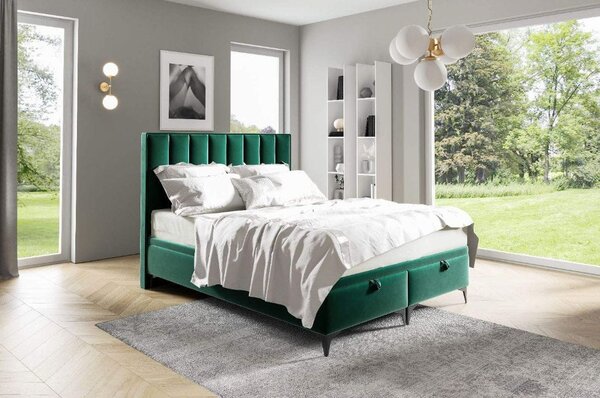 Łóżko kontynentalne pikowane Sofia 1 160x200 Zielone