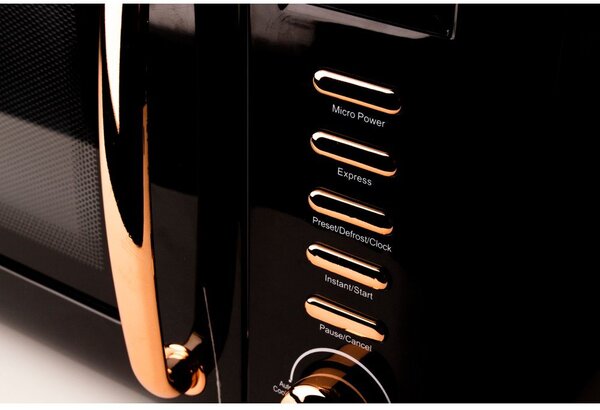 Czarna kuchenka mikrofalowa Black & Copper – Haden