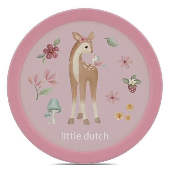 Jasnoróżowy plastikowy pojemnik śniadaniowy dla dzieci Fairy Garden by Little Dutch – Mepal