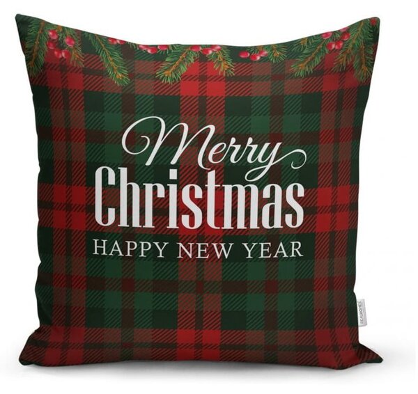 Zestaw 4 świątecznych poszewek na poduszki i bieżnika Minimalist Cushion Covers Tartan Christmas