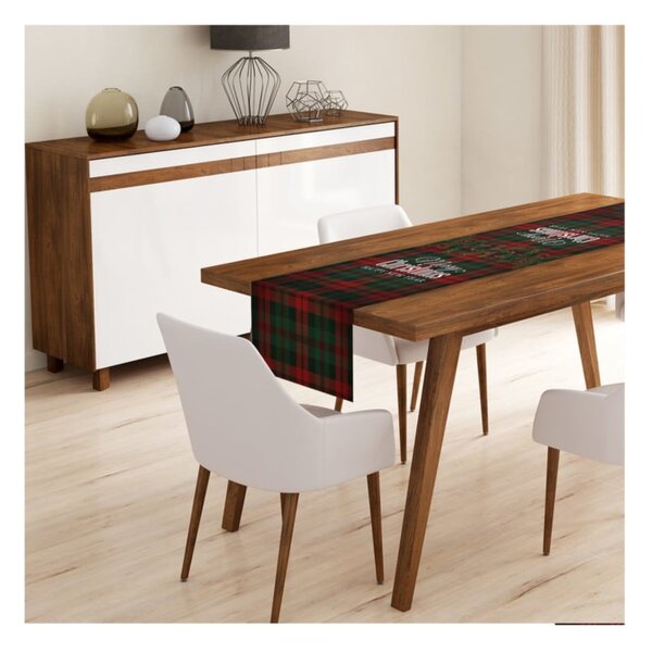 Zestaw 4 świątecznych poszewek na poduszki i bieżnika Minimalist Cushion Covers Tartan Christmas