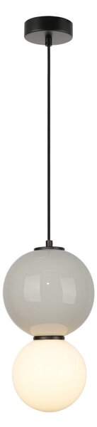 PIEVE lampa wisząca ceramiczna kula szara 18cm LED 6W 3000K klosz białyPND-95221-1M-GR