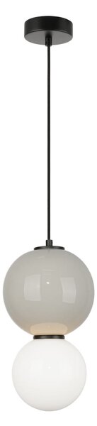 PIEVE lampa wisząca ceramiczna kula szara 18cm LED 6W 3000K klosz białyPND-95221-1M-GR