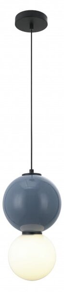 PIEVE lampa wisząca ceramiczna kula niebieska 18cm LED 6W 3000K klosz biały PND-95221-1M-BLU