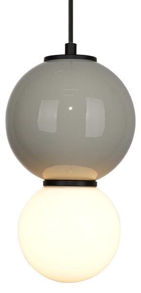 PIEVE lampa wisząca ceramiczna kula szara 15cm LED 5W 3000K klosz biały PND-95221-1S-GR