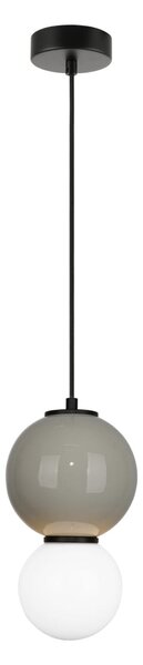 PIEVE lampa wisząca ceramiczna kula szara 15cm LED 5W 3000K klosz biały PND-95221-1S-GR