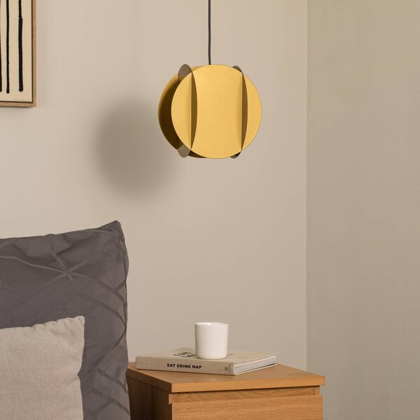 Lampa wisząca Corner Opviq, możliwość ściemniania, mosiężny / złoty, salon / jadalnia, metal, nowoczesny