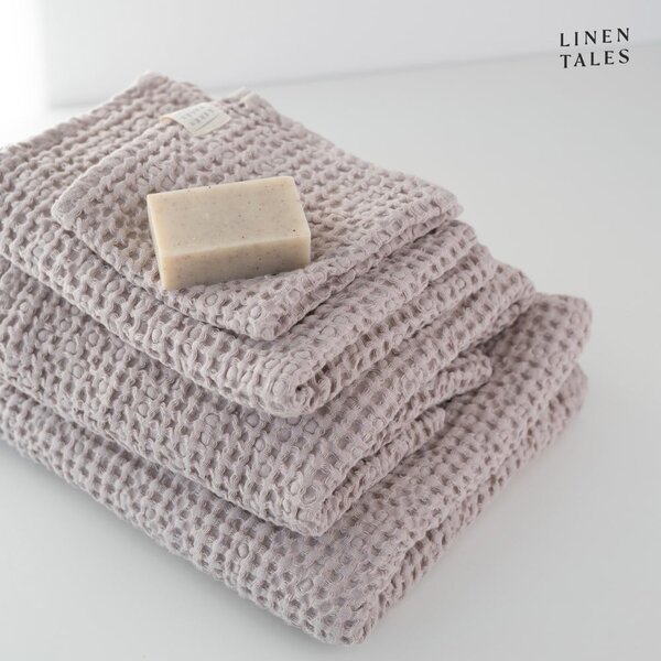 Jasnoróżowe ręczniki zestaw 3 szt. Honeycomb – Linen Tales