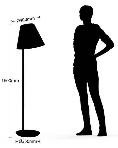 Lampa stojąca Jinda Lucande, biały / opal, salon / jadalnia, tkanina / materiał / jedwab, skandynawski