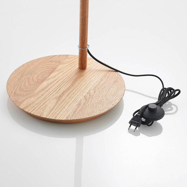 Lampa stojąca Jinda Lucande, biały / opal, salon / jadalnia, tkanina / materiał / jedwab, skandynawski