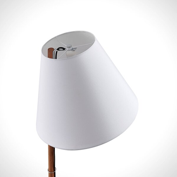 Lampa stojąca Jinda Lucande, biały / opal, salon / jadalnia, tkanina / materiał / jedwab, skandynawski