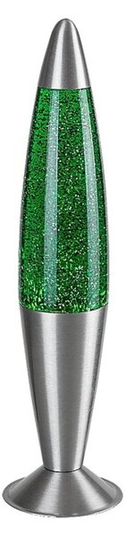 Lampka dekoracyjna lawa zielona srebrna podstawa do pokoju dziecięcego LED 25W GLITTER2 Rabalux