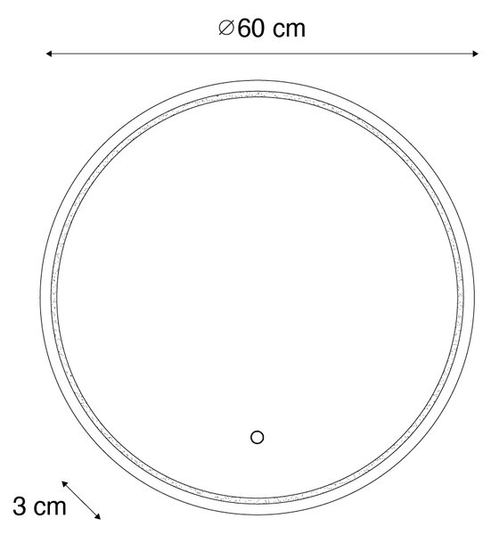Nowoczesne lustro łazienkowe 60 cm z LED i dotykowym ściemniaczem - Sebas