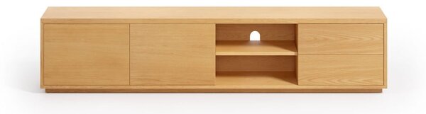 Szafka pod TV w dekorze dębu w naturalnym kolorze 200x44 cm Abilen − Kave Home