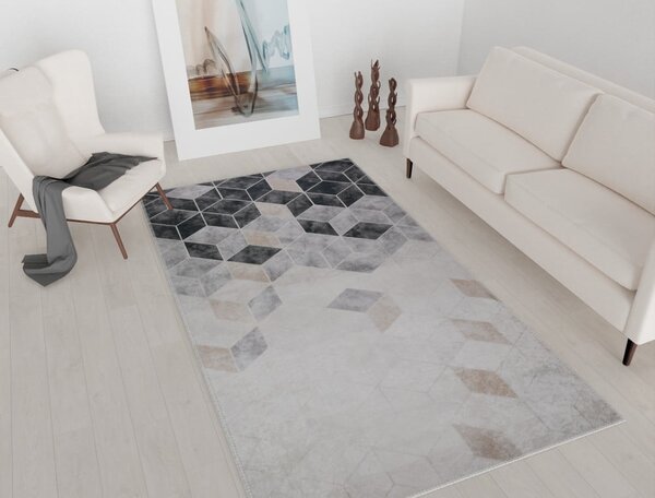 Szaro-kremowy dywan odpowiedni do prania 80x50 cm – Vitaus