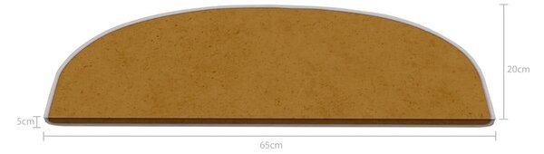 Jasnobrązowe dywaniki na schody zestaw 16 szt. 20x65 cm Plain Color – Vitaus