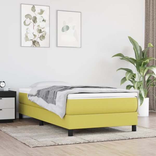 Rama łóżka, zielona, 80 x 200 cm, tapicerowana tkaniną