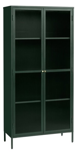 Ciemnozielona metalowa witryna 90x190 cm Bronco – Unique Furniture