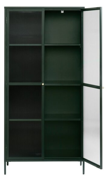Ciemnozielona metalowa witryna 90x190 cm Bronco – Unique Furniture