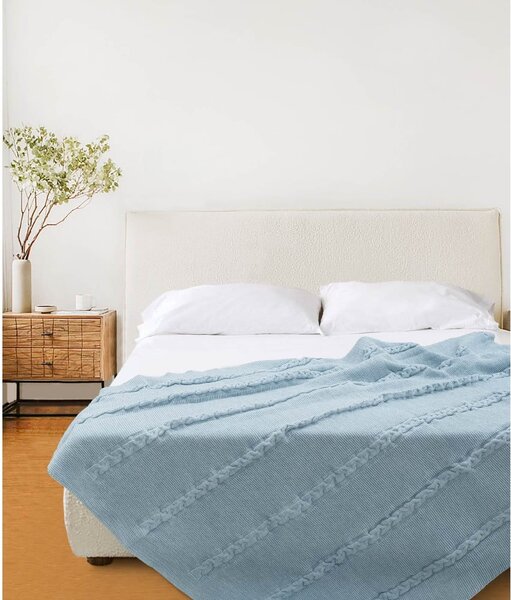 Niebieska narzuta 200x220 cm Trenza – Oyo Concept