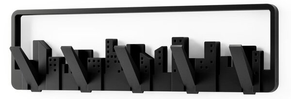 Czarny plastikowy wieszak ścienny Skyline – Umbra