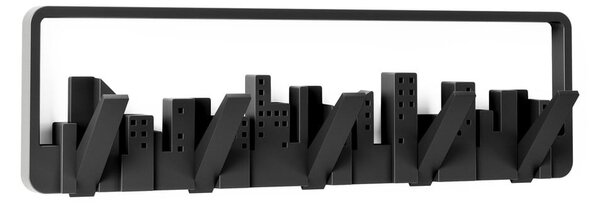 Czarny plastikowy wieszak ścienny Skyline – Umbra