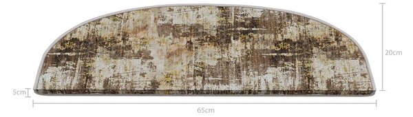 Beżowe dywaniki na schody zestaw 16 szt. 20x65 cm Abstract – Vitaus