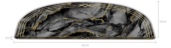 Ciemnoszare dywaniki na schody zestaw 16 szt. 20x65 cm Marble Dream – Vitaus