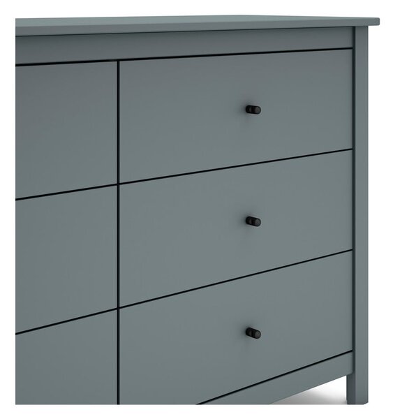 Szarozielona komoda z litego drewna sosnowego 130x80x45 cm Misti – Marckeric