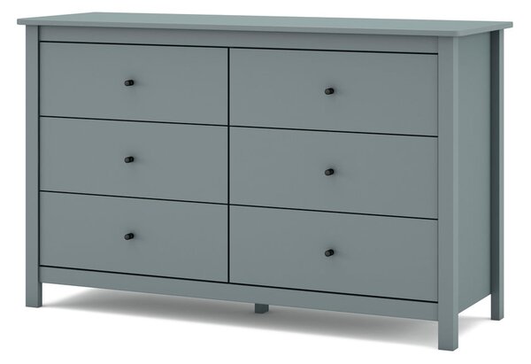Szarozielona komoda z litego drewna sosnowego 130x80x45 cm Misti – Marckeric