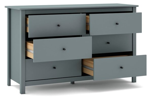 Szarozielona komoda z litego drewna sosnowego 130x80x45 cm Misti – Marckeric
