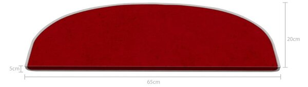 Czerwone dywaniki na schody zestaw 16 szt. 20x65 cm Plain Color – Vitaus