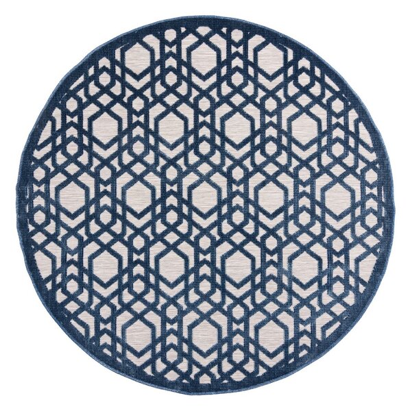 Niebieski okrągły dywan odpowiedni na zewnątrz ø 160 cm Oro – Flair Rugs