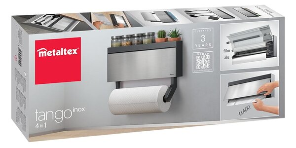 Uchwyt ścienny na rolki i folie kuchenne Tango Inox - Metaltex
