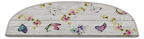 Kremowe dywaniki na schody zestaw 16 szt. 20x65 cm Butterfly Life – Vitaus
