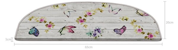 Kremowe dywaniki na schody zestaw 16 szt. 20x65 cm Butterfly Life – Vitaus