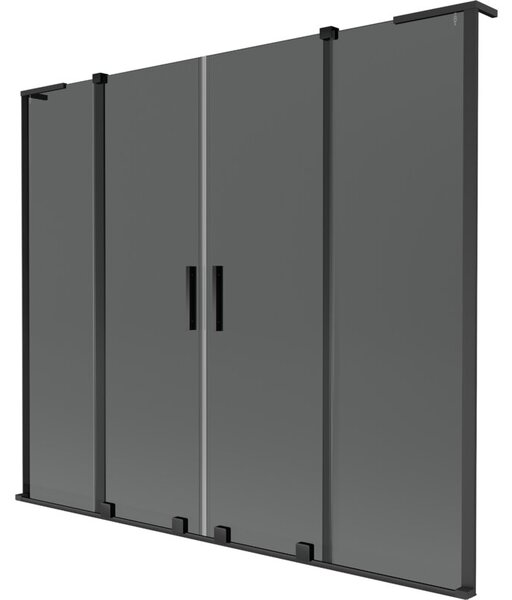Mexen Velar L Duo parawan nawannowy 2-skrzydłowy rozsuwany 180 x 150 cm, grafit, czarny - 896-180-003-42-70