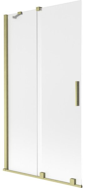 Mexen Velar parawan nawannowy 2-skrzydłowy rozsuwany 100 x 150 cm, szron, złoty szczotkowany - 896-100-000-31-55