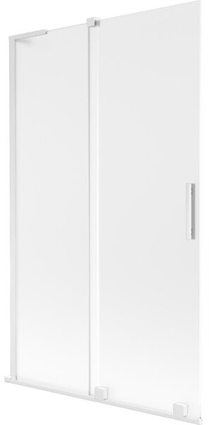 Mexen Velar L parawan nawannowy 2-skrzydłowy rozsuwany 110 x 150 cm, szron, biały - 896-110-003-31-20