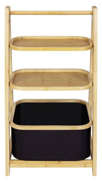 Czarno-naturalny bambusowy regał łazienkowy 44x80 cm Ecori – Wenko