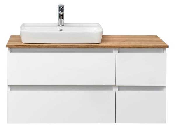 Biała wisząca szafka pod umywalkę bez baterii 110x53 cm Set 360 – Pelipal