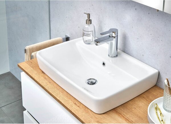 Biała wisząca szafka pod umywalkę bez baterii 110x53 cm Set 360 – Pelipal