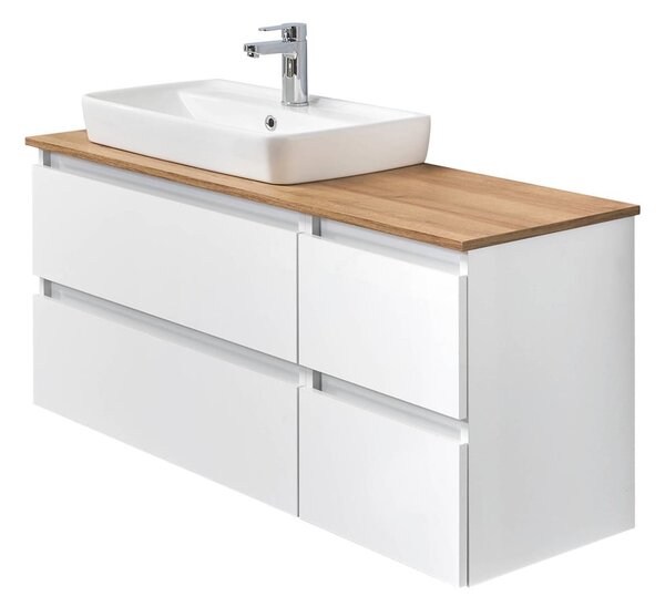 Biała wisząca szafka pod umywalkę bez baterii 110x53 cm Set 360 – Pelipal