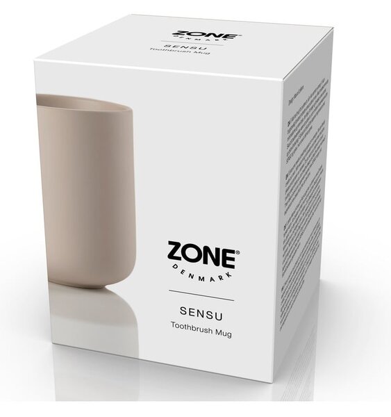 Beżowy kamionkowy kubek na szczoteczki do zębów Sensu – Zone