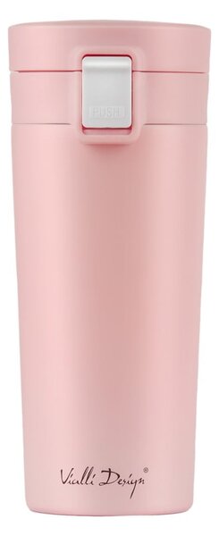 Różowy podróżny kubek termiczny Vialli Design Fuori, 400 ml