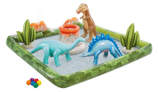 Wodny plac zabaw basen Jurajska Przygoda Dinozaury 201x201x36 cm INTEX 56132